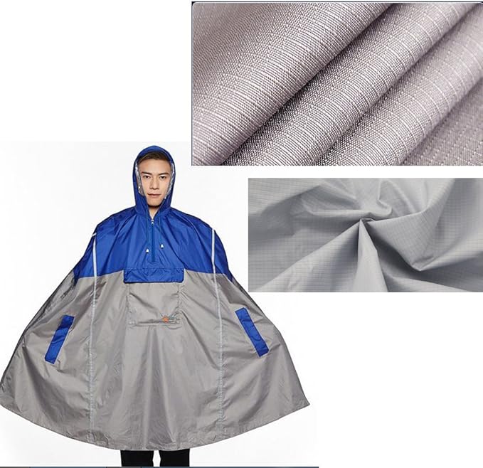 Lightweight Cycling Rain Poncho Breathable Bike Hooded Raincoat Rain Cape with Reflector Strips