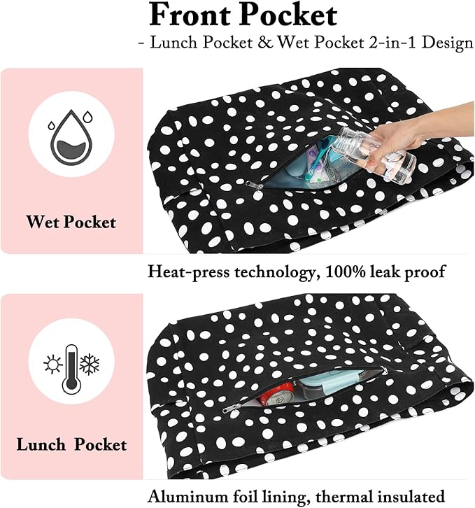 Large Canvas Beach Bag for Women, Beach Bags Waterproof Sandproof with Zipper & Wet Bag Cruise Essentials