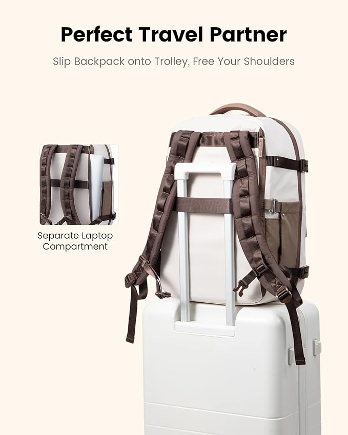 LOVEVOOK 50L Travel Backpack for Women, Airline Approved Carry On Luggage, TSA Personal Item Bag fits 17 Inch Laptop, Waterproof Weekender Overnight Suitcase for Work