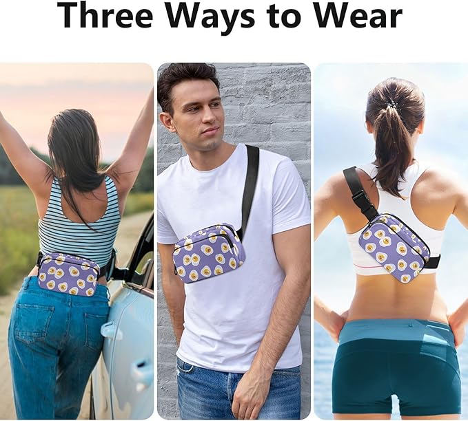 Kawaii Fried Eggs Fanny Pack for Women Men Water Resistant Fashion Waist Packs with Adjustable Strap Belt Bag for Travel Workout Jogging Hiking 21219092