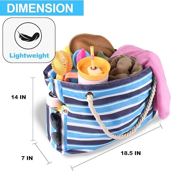 CaCTOUR Large Beach Bag Women,Beach Bags Waterproof Sandproof with Zipper Wet Pocket,Beach Tote Pool Bag for Swim Gym Travel