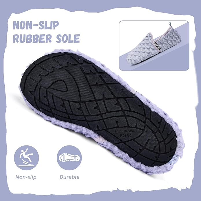 WateLves Kids Toddler Slippers Girls Boys Slip on House Shoes Lightweight Anti Slip Sock Slippers Winter Indoor Outdoor Walking Shoes