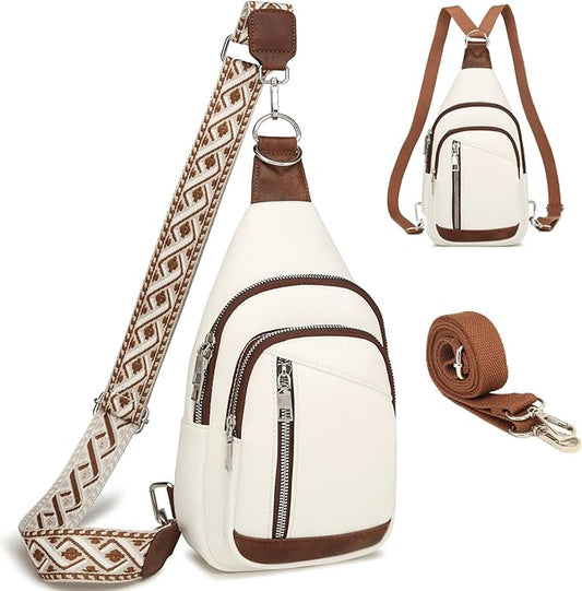 MYHOZEE Small Diaper Bag Crossbody Sling Purse for Women - 2 in 1 Leather Backpack with 2 Straps for Short Trips Work Daily | Mini diaper bag, Instant Wipes pocket, Adjustable Straps, Credit card slot, Moms and dads, Reusable Wipe pouchs