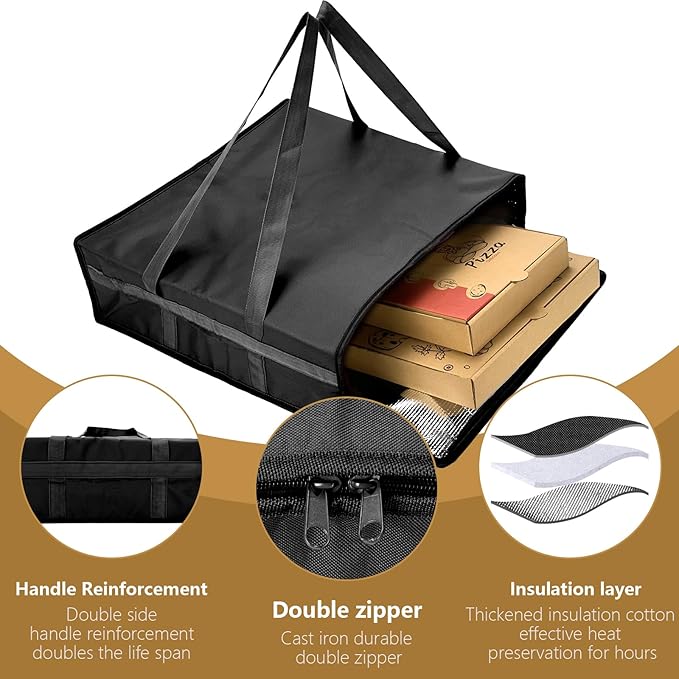 Yalin XXXL Large Insulated Cooler Bag, Styrofoam Cooler of Keep Food Hot or Cold, Reusable Double Zipper Food Delivery Bag for Grocery Shopping, 23" W x 15" H x 14" D