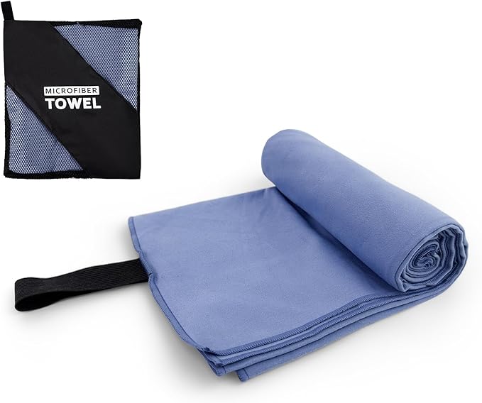 Camping Towel L Size Microfiber Quick Dry Lightweight for Travel Body Swimming Pool Beach Hiking Hot Yoga Mat Towels(Navy Blue, 1 Pack L)