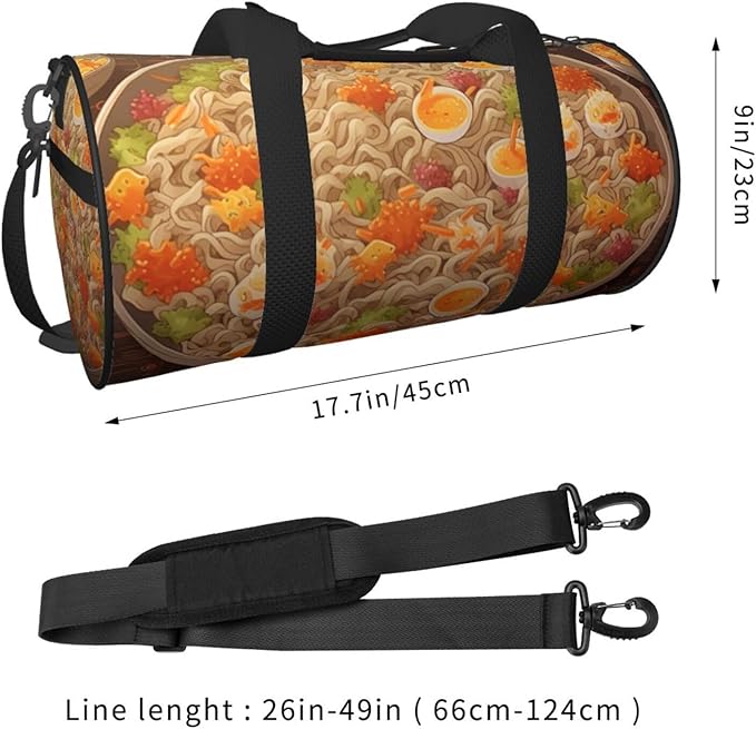 Travel Duffel Bag Lightweight Carry On Weekender Overnight Bags Egg Cup Noodle Ramen Sports Tote Gym Backpack with Adjustable Strap Hospital Bags Foldable Luggage Bag for Women Men