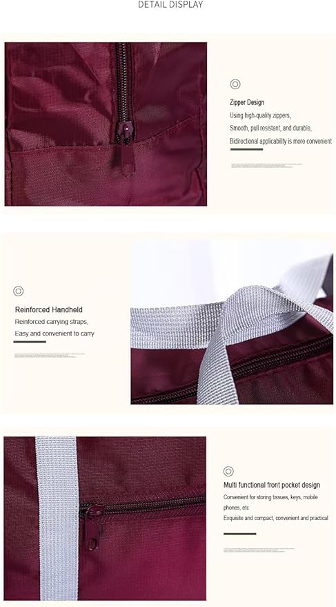 Large Capacity Travel Bag,Oxford Storage Bag, Clothing Storage Bag, Home and Travel, Multifunctional Sports Shoulder Bag (Magenta, Large)