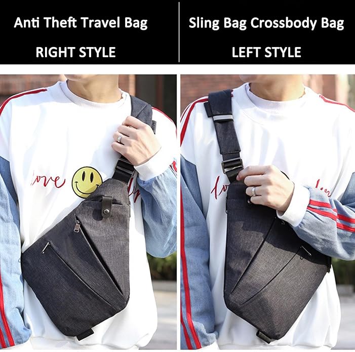 ZUEVI Anti Theft Travel Sling Bag for Women/Men - Fashion Crossbody Purse for Casual Traveling