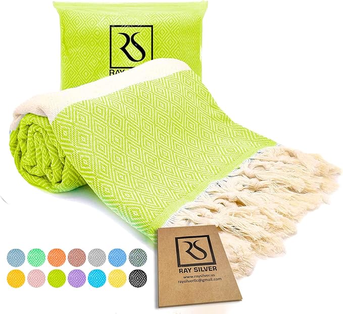 Turkish Beach Towel Oversized Clearance XL 40x71- Sand Free - 100% Cotton Soft Quick Dry - Extra Large Blanket Travel and Pool Towels for Adults- Cloud Sandproof, Beach Essentials for Women