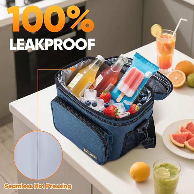 BALEINE Insulated Lunch Bag for Men Women, 15 Can Leakproof Cooler Bag with Adjustable Shoulder Strap for Work Picnic, Lunch Box for Women Men (Medium, Grey)