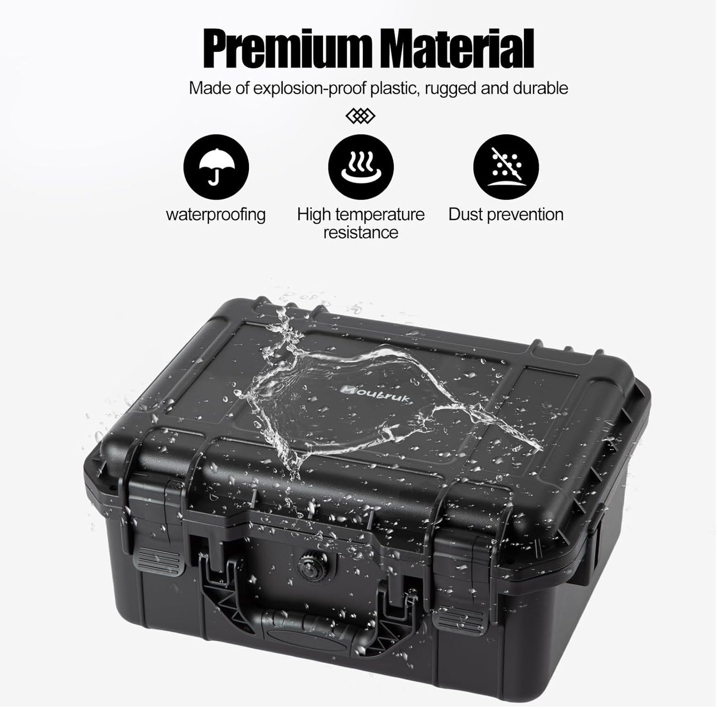 small Hard case Waterproof Hard Case with DIY Customizable Foam Insert Portable Protective Case with Knife for Camera Drones Equipments Tools Test Instruments 14.2''x11.4''x6.3''