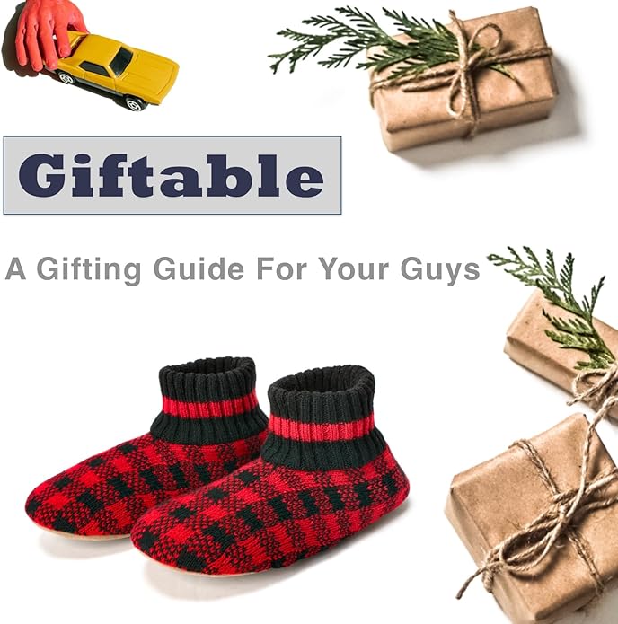 Cozylook Men's Slipper Socks with Grips, Fuzzy Indoor Slippers for Men, Soft Warm Winter Socks with Non-slip Soles