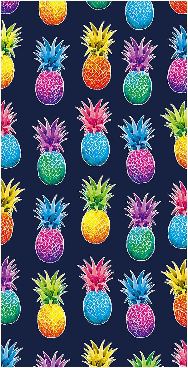 LIVILAN Pineapple Beach Towel, 30" x 60", Soft Microfiber for Kids, Girls, Women, Quick Dry, Sand Free, Thin, Lightweight, Perfect for Pool, Swim, Shower, Bath, Navy Pineapple Gifts