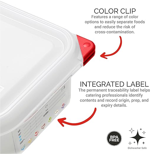 Araven Airtight Container, Food Pan with Lid for Storage in Kitchen and Restaurant, 4.2 Qt, 1 Count, Clear