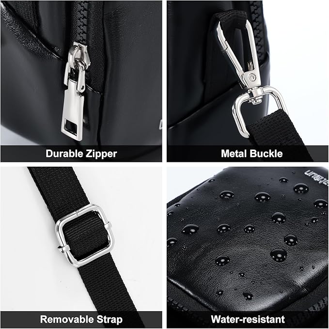 Cwatcun Mini Digital Compact Camera Sling Bag PU Leather，Portable Protective Small Crossbody Camera Case Lightweight Photography Camera waist bag for Canon Nikon Sony Fuji Digital Camera