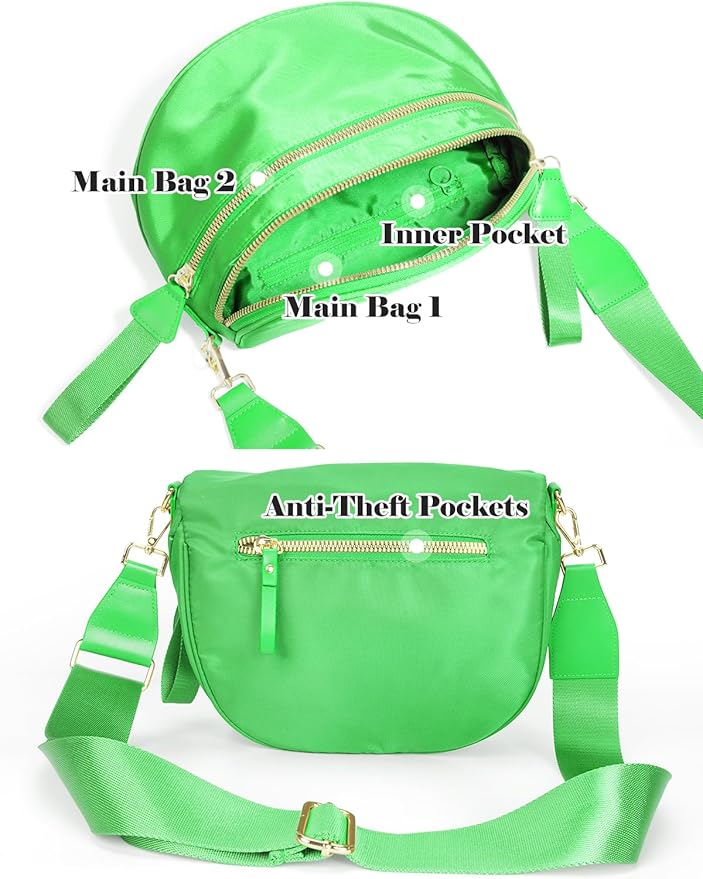 Pure Colour Crossbody Bag Bum Bag for Women,Spacious Purse Fanny Packs Belt Bag,Oversized Bum Bag (Colour Bum Bag-Kelly Green)