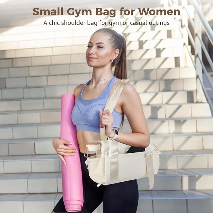 Women'S Gym Duffle Bag, Versatile Small Travel And Fitness Tote With Wide Straps And Wet Pocket