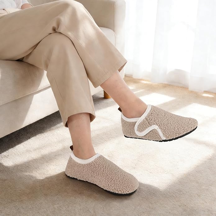 Ultrafun House Slippers for Women Men Slip on Barefoot Slippers Socks Soft Lightweight Rubble Sole House Shoes Indoor/Outdoor