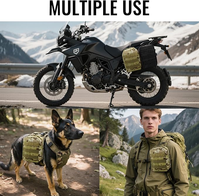 Qavctw Tactical Pouch Utility Organizer Molle Pouches EMT Ifak Medical First Aid Kit Utility Pouch with Two Zippers for Outdoor Tactical Survival Bag