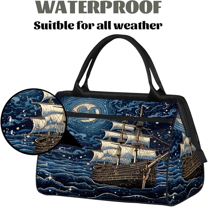 Boat Overnight Weekender Bag for Women Men Travel Duffel Bags Waterproof Luggage Carry on Sports Yoga Gym Bag