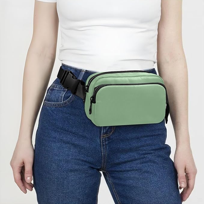 Fanny Pack for Women Men Water Resistant Fashion Waist Packs with Adjustable Strap Belt Bag for Travel Workout Jogging Hiking Dark Sea Green