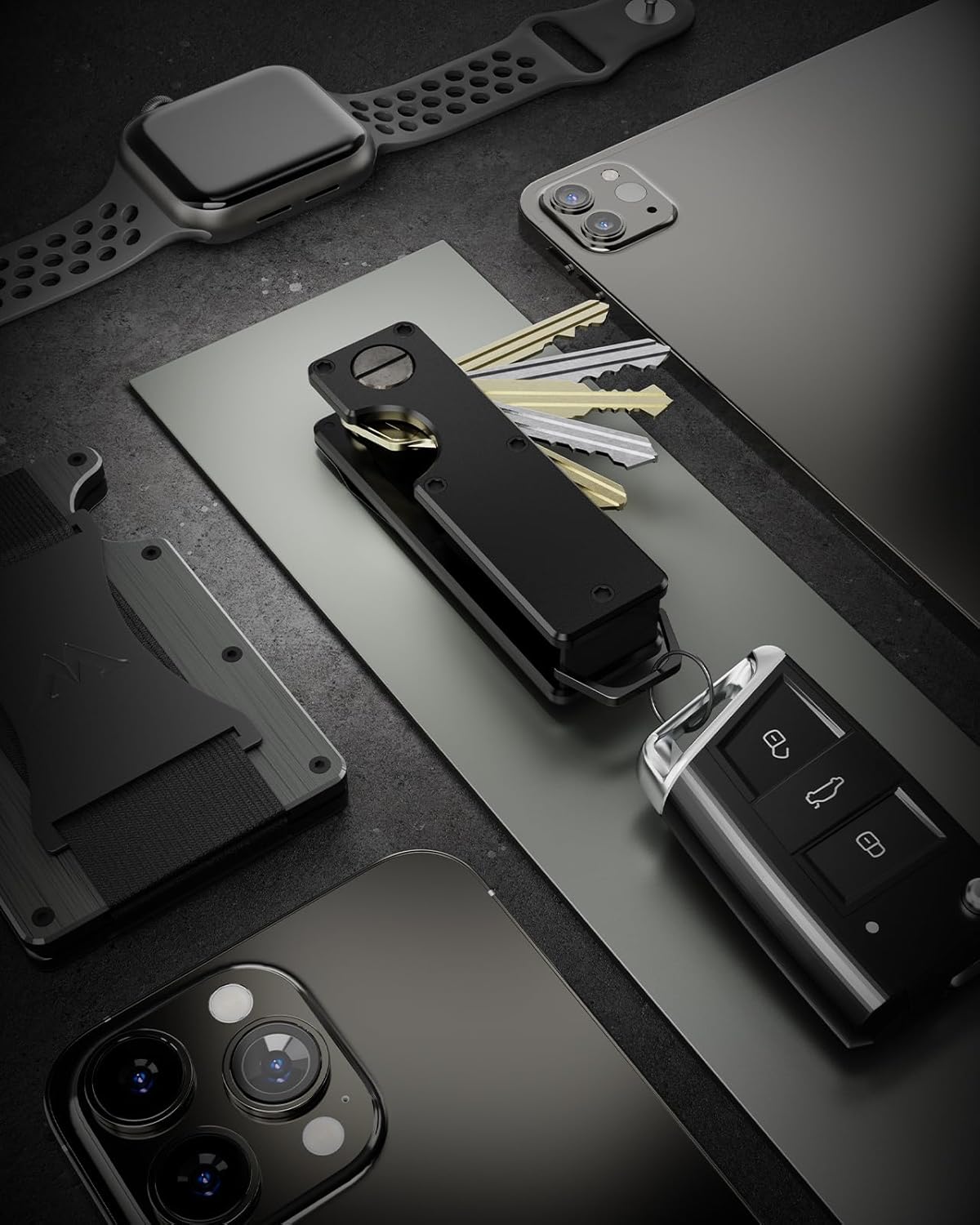 Key Organizer Compact Key Holder Metal Key Chain Minimalist key case key holder for keychain Secures 1-5 Keys