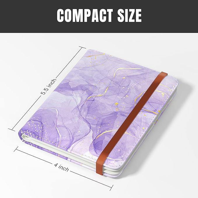 Rimilak Passport Holder, RFID Blocking Passport Cover Wallet Travel Essentials, Leather Travel Air Ticket Documents Organizer Protector for Women and Men, Purple Marble