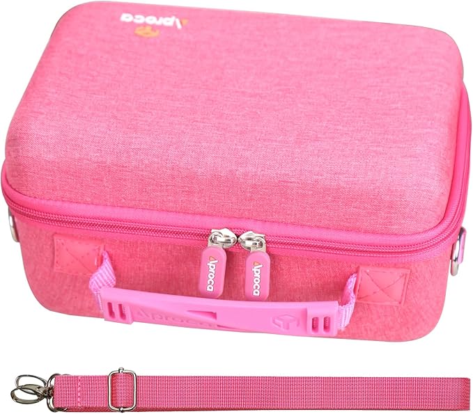 Aproca Camera Case for Canon EOS Rebel T7, R50, R6 Mark II, R100, R50 V, R8, T6, R10, SL3, R5 Mark II, 5D Mark IV, R7, 90D, R5, T100 Camera, Lens, Tripod with 4 DIY Dividers and a Shoulder Strap-Pink