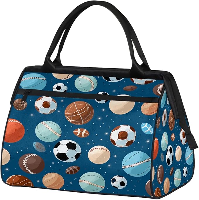 Overnight Weekender Bags for Women Men, Sports Balls Waterproof Travel Carry On Duffel Bag, Lightweight Sports Gym Bag for Fitness, Workout, Travel