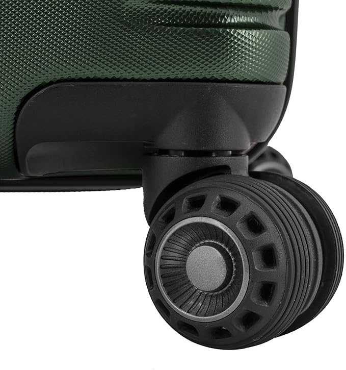 Traveler's Choice Archer Polycarbonate Hardside Spinner Luggage Set, Tie Down Straps ,Green, 2-Piece
