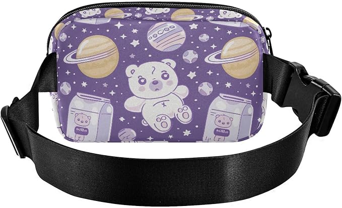 Kawaii Teddy Bear Universe Fanny Pack for Women Men Water Resistant Fashion Waist Packs with Adjustable Strap Belt Bag for Travel Workout Jogging Hiking 21219109