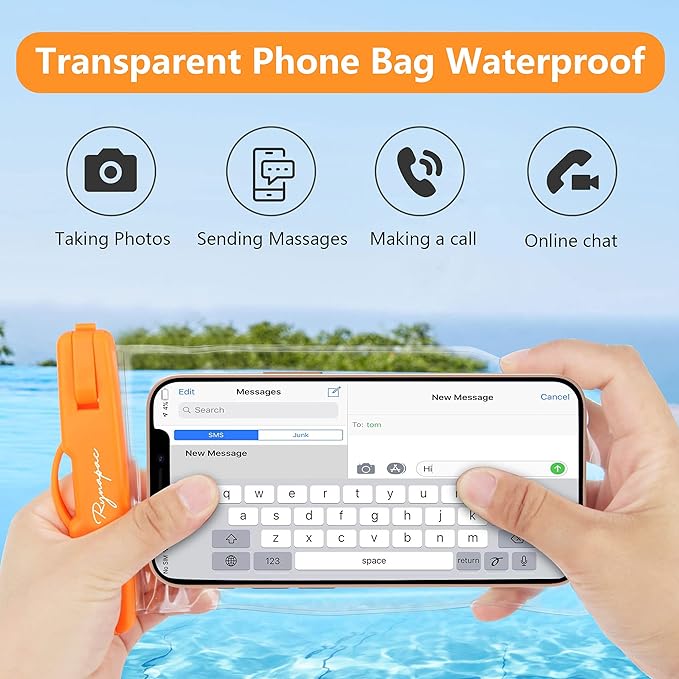 Waterproof Phone Pouch Bag - 7.5in, 2 Pack IPX8 Waterproof Phone Case for iPhone 16 15 14 Pro Max, Galaxy S25+ S24+, Cellphone Dry Bag with Lanyard for Beach Vacation Travel Cruise Essentials