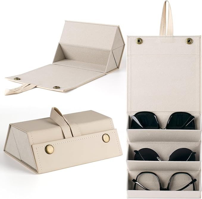 Sunglasses Travel Case,Foldable Eyeglasses Case, Portable Multiple Glasses Case for Women Men Girls
