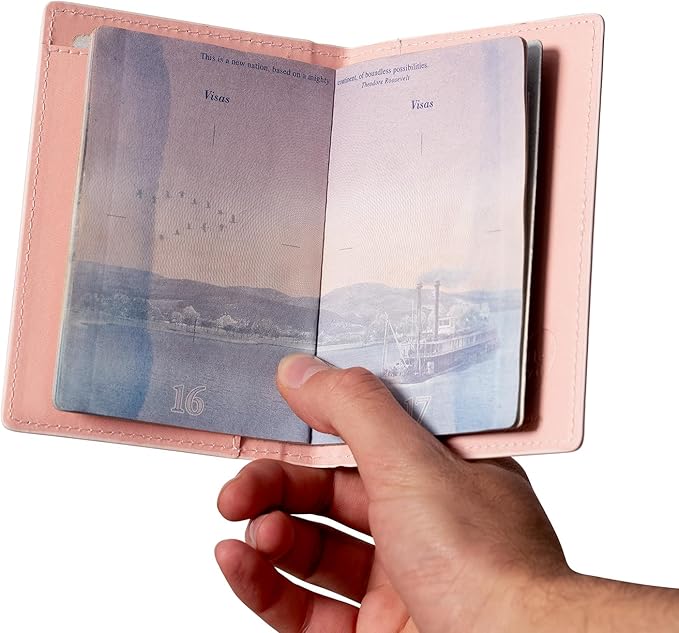 Eccolo Passport Cover Case - Premium Faux Leather, Checkered Design, 5.5x4 inches, Lightweight Travel Essential with Boarding Pass Holder Flap - Chic & Stylish Gift for Travelers