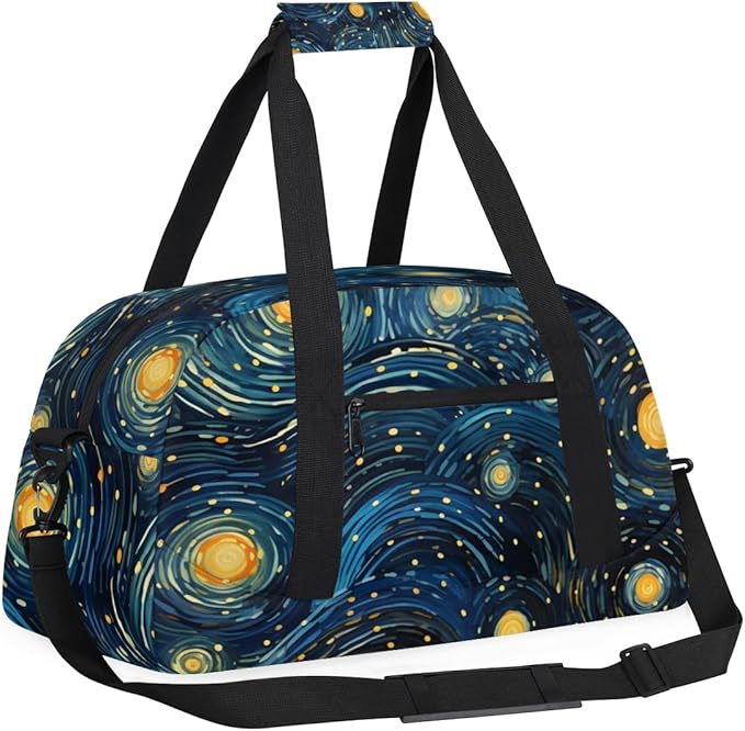 Starlit Sky Gym Travel Duffle Bag for Women & Men with Front Zipper Pocket for Sports, Overnight, Weekender, Carry On,Workout & Dance Bag,Art Star,18.9 * 8.7 * 10.6 in