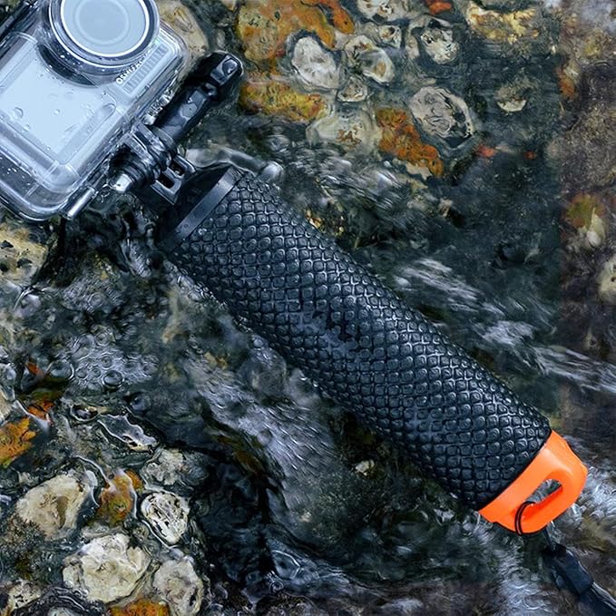 Handler Floating Hand Grip, Underwater Hand Stick Monopod Pole Compatible with DJI OSMO Action Cameras and Other Sports Camera, Orange