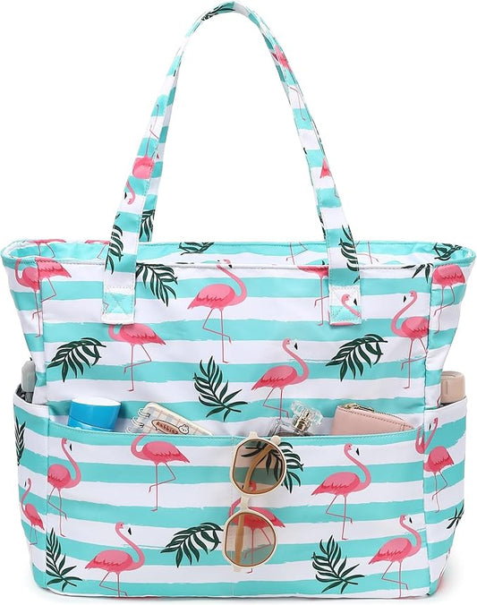 LEDAOU Beach Bag Waterproof Sandproof Women Beach Tote Pool Bag with Zipper for Swim Gym Grocery Travel with Wet Pocket | Sandproof, with Zipper, for Gym, Grocery, Travel, with Wet Pocket