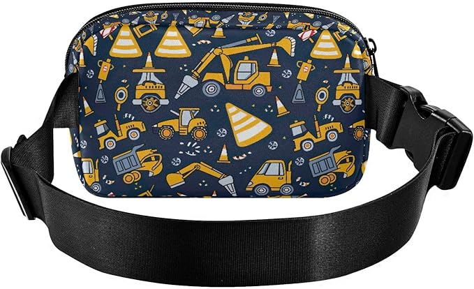Funny Trucks Excavator Fanny Pack for Women Men Water Resistant Fashion Waist Packs with Adjustable Strap Belt Bag for Travel Workout Jogging Hiking 21219378