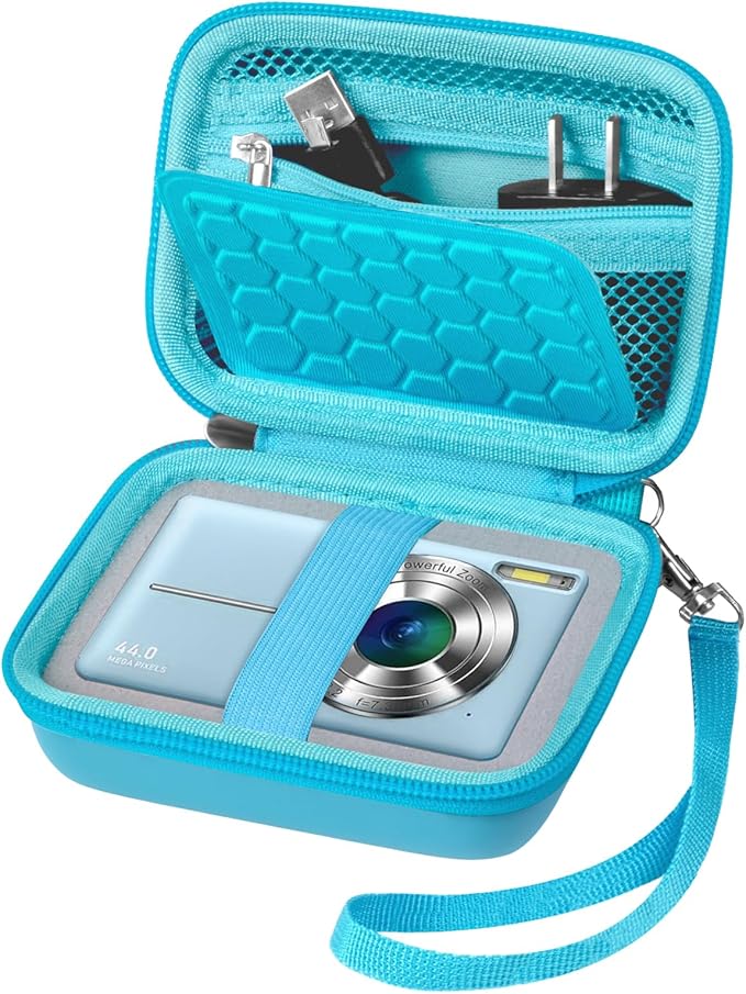 Comecase Carrying & Protective Case for Digital Camera, for CAMKORY/for Kodak Pixpro/for Canon PowerShot ELPH 180/190 / for Sony DSCW800 DSCW830 Cameras for Travel - Sky Blue