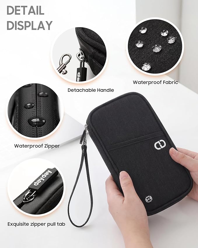 P.travel Family Passport Holder RFID Blocking Travel Document Organizer, Waterproof Passport Wallet for Women Men, Lightweight Passport Case for Boarding Pass, Cards, ID & Travel Essentials