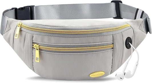 Entchin Fanny Pack for Women Men,Crossbody Belt Bag with 4-Zipper Pockets,Adjustable Waist Bag Pack,One of the Most Popular Travel Essential Gifts for Walking,Traveling,Cycling