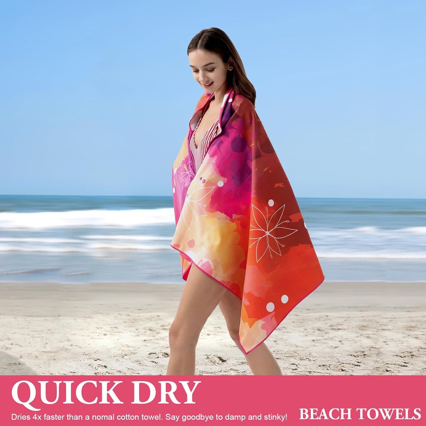 Your Choice Microfiber Quick Dry Sand-Free Beach Towel for Adults & Kids (67x35 Inch, 60x30 Inch) - Oversized, Compact, Lightweight, Absorben