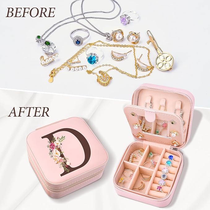 Christmas Gifts for Women, Christmas Travel Jewelry Case Box Organizer Personalized Gifts for Mom Wife Women, Gift for Friend Sister Grandma Aunt 2025