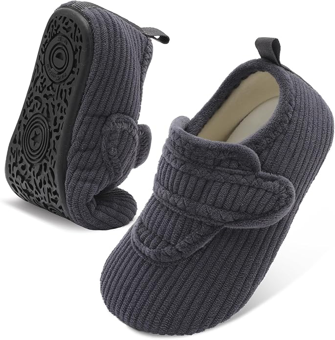 LeIsfIt Toddler Slippers Boys Girls House Shoes Soft Warm Kids House Slippers Slip on Cozy Bedroom Sock Shoes Non-slip Indoor Outdoor Slipper Shoe