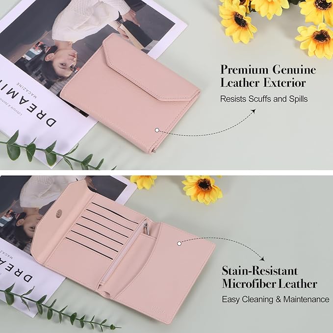 Passport Holder for Travel,Rfid Passport Holder Protect Your Card Security,Passport Book Holder for Women,Travel Wallet with Cards & Pen Slots,Boarding Pass,Zipper Cash Pocket (Pink)