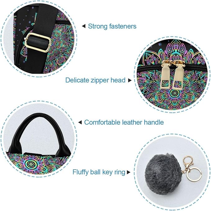 ALAZA Dreamcatcher Lotus Boho Backpack Purse for Women Anti Theft Fashion Back Pack Shoulder Bag