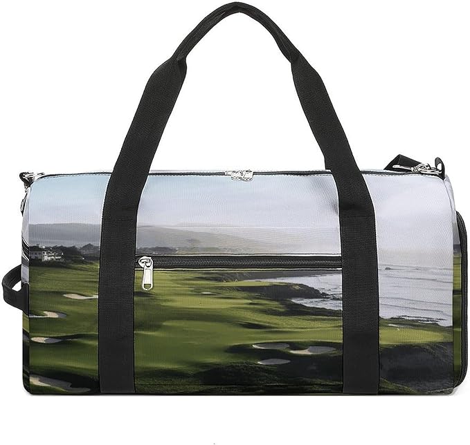 Seaside Golf Course Gym Bag Lightweight ，Travel Duffle Bag with Shoe Compartment，Gym Bag for Women for Overnight, Weekend, Yoga, Gym, Business Trips, Sport And Hospital.