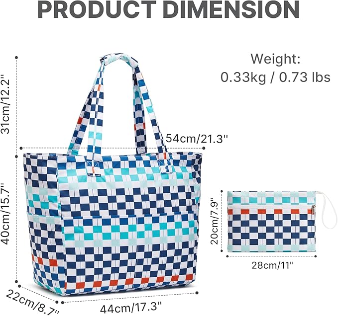 G4Free XL Beach Bag Waterproof Sandproof, Large Foldable Beach Tote with Zipper for Women, Pool Travel Swim Grocery Tote Bag