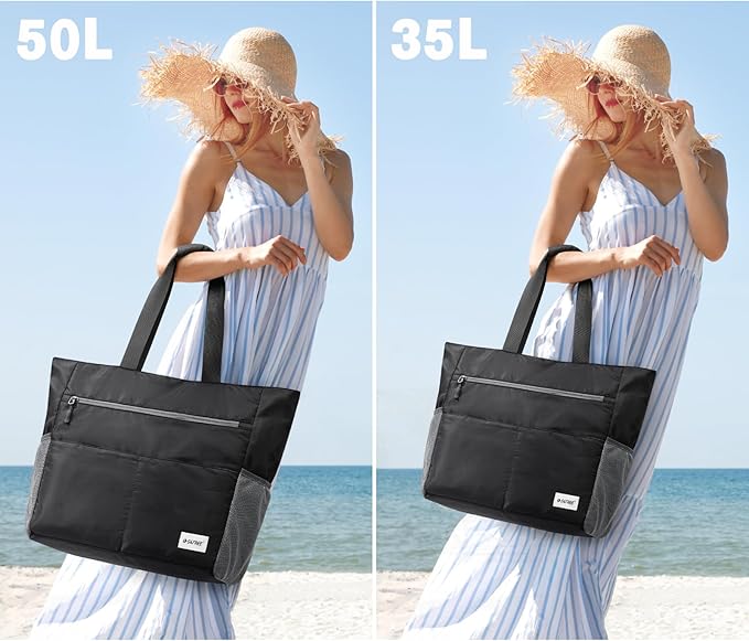 G4Free Beach Bag, Waterproof Sandproof Beach Tote Bag, Large Capacity Foldable for Women