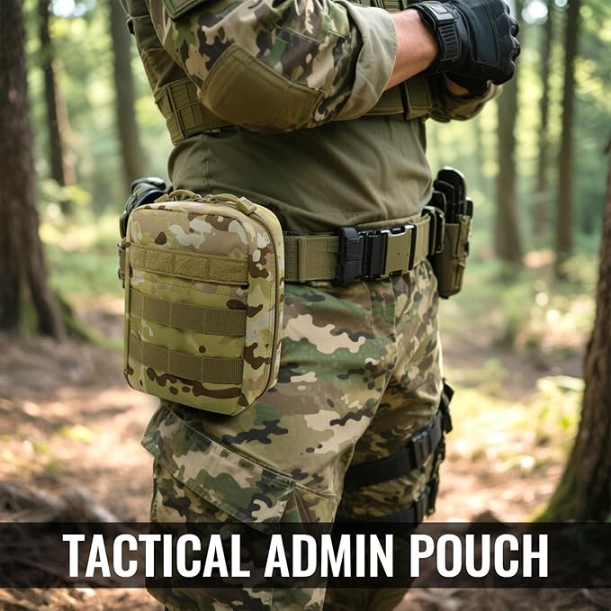 Qavctw Tactical Pouch Utility Organizer Molle Pouches EMT Ifak Medical First Aid Kit Utility Pouch with Two Zippers for Outdoor Tactical Survival Bag